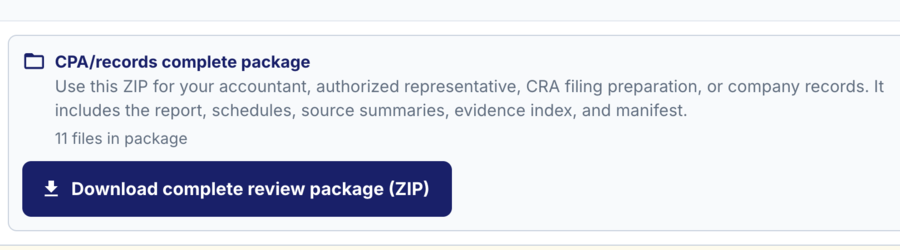 Current OPTAX review package download surface